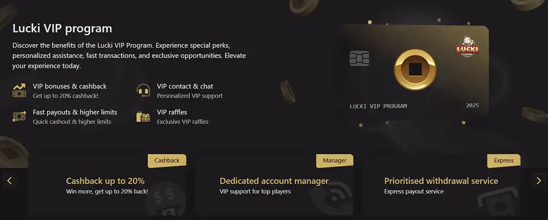 Lucki Casino Bonus and Loyalty Program